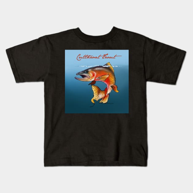 Cutthroat Trout II Kids T-Shirt by MikaelJenei